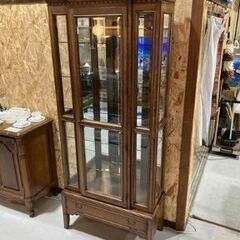 D17★旭川近藤工芸★ ガラスキャビネット キュリオケース 照明...