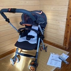 アップリカA型ベビーカーショコラポルカドットオレンジの画像