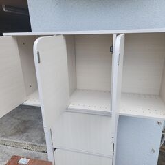 ニトリ　Nカラボ 扉付き 3段(ホワイトウォッシュ)　2個セットの画像