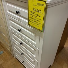 【ジャングルジャングル深井店】★5段チェスト(ホワイト) チェスト 家具 収納家具 おしゃれ クリーニング済 堺市（中区 堺区 東区 西区 南区 北区）和泉市 河内長野市 富田林市 松原市 狭山市 深井 【FU2471】の画像