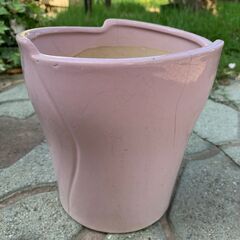 （商談中）87：植木鉢　陶器製　ピンク　鉢　園芸　ガーデニング　2個セットの画像