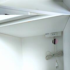 ニトリ キッチンボード ホワイト モデル N BANDA 90-KB 食器棚 幅88.5cm 奥行き42.5cm 高さ 180.5cm レンジボード の画像