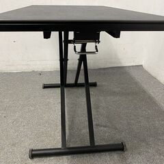 筑波産商 グラナダ 昇降式テーブル セラミック天板 ストームグレイ色 リフトテーブル 幅110 中古家具 店頭引取歓迎 R9798の画像