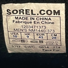 SOREL ソレル　スノーブーツ　28cmの画像