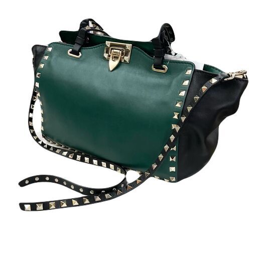 ライムグリーン バケットバッグ スタッズ付き ライムグリーン バケット