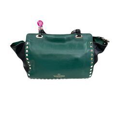 【ドリーム池田店】ヴァレンティノ　ロックスタッズ･2WAYバッグ　ブラック×グリーン　IKX-186の画像