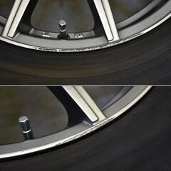 ≪zyt2334ジ限≫ スタッドレスタイヤ付きアルミホイール 4本セット 現状品  DUNLOP WINTER MAXX WM02 215/60R17 96Q 2020年48週 冬タイヤ V-EMOTION 17インチ 7J 5穴 PCD100 70711-04の画像