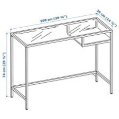 IKEA ガラステーブル デスク   　の画像