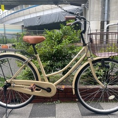 🔵中古車🔵 後タイヤ新品✨　26インチ　ママチャリ　ファッションサイクル　中古自転車　点検調整永久無料✨　整備済み　西宮市の画像