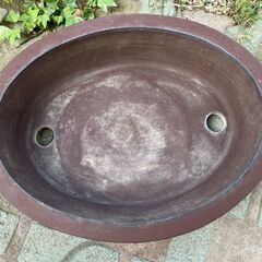 94：★値下しました★盆栽鉢　盆器　盆栽用　鉢　鳥泥　楕円　陶器製　園芸　ガーデニングの画像