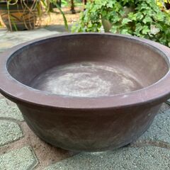 94：★値下しました★盆栽鉢　盆器　盆栽用　鉢　鳥泥　楕円　陶器製　園芸　ガーデニングの画像