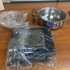 電気保温トレーと両手鍋21cmの画像