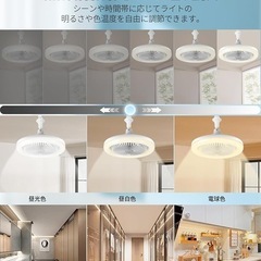 シーリングファンライト 30W 2000lm 6〜8畳 ソケット式/引掛け式 白の画像