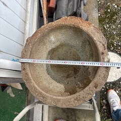 石臼　うす　水槽　メダカの画像