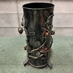 傘立て 金属製 円柱 おしゃれ インテリア アンティーク風 幅30cm×奥行30cm×高さ55cmの画像