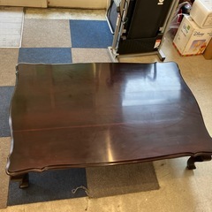 T2507-195 karimoku 座卓 レトロ アンティーク ダークブラウン キズ汚れ有りの画像