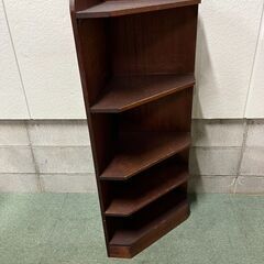 木製 5段 飾り棚 サイド コーナー 収納棚 本棚 幅40cm×奥行40cm×高さ121cmの画像