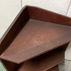 木製 5段 飾り棚 サイド コーナー 収納棚 本棚 幅40cm×奥行40cm×高さ121cmの画像