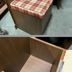 起立木工 木製 ドレッサー 収納付 椅子付 天然木（ナラ材） 大型 全国家具工業連合会 幅46cm×奥行54cm×高さ225cm の画像
