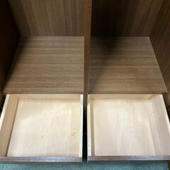 起立木工 木製 ワードローブ 天然木（ナラ材） 大型 洋タンス 全国家具工業連合会 幅90cm×奥行54cm×高さ180cm の画像