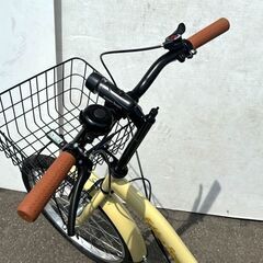 【自社配送は札幌市内限定】折りたたみ自転車 20インチ 6段変速 イエロー系 動作OK 中古【USED】の画像