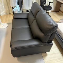 ニトリ　傷・汚れに強い合成皮革 2人用ソファ( MK02KD Nシールド BK)の画像