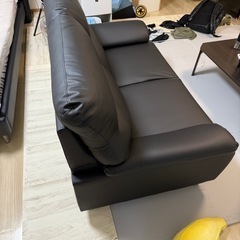 ニトリ　傷・汚れに強い合成皮革 2人用ソファ( MK02KD Nシールド BK)の画像