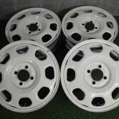 ★ S408 スズキ SUZUKI 純正スチールホイール 15インチ 15×4.5J ＋45 4穴 PCD100 4本 ハスラー 等 直接引取可 石狩市の画像