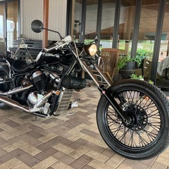 予備車検付き！HONDA STEED400 カスタム　チョッパー　セパハン　キャブレターOH エンジン良好　　ファンネル仕様　社外マフラーの画像