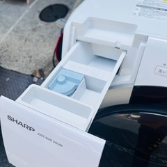 【武蔵小山店】24年製 シャープ SHARP ドラム式洗濯乾燥機 ES-S7J 右開き　洗濯7kg 乾燥3.5kg　ホワイト系  ドラム洗濯機　ドラム式洗濯機　ドラム　洗濯機　乾燥機　洗濯乾燥機　ヒーター乾燥　プラズマクラスター　輸送ボルト 付き 2018年製（検索　コンパクトタイプ　コンパクト　マンションサイズ　ES-S7　ES-S7E　ES-S7K　ES-S7Cの画像