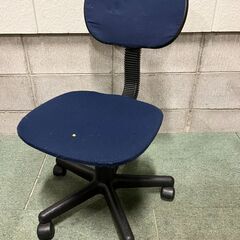 ワークチェア 事務椅子 パソコンチェア 回転 昇降 キャスター付 青 ②の画像