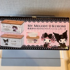 MY MELODY ♡ KUROMI 真夜中のメロクロクリアティッシュケース  【クロミ】の画像