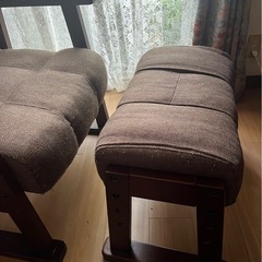 シングルリクライニングソファ＋オットマン×2の画像