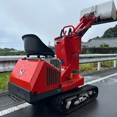 ウインブルヤマグチ　ミニローダー 使用時間83h　持上重量 125Kg HST 無断変速　農用ローダー 4.7ps 自走式 クローラー　ガソリン　バケット 油圧ショベル ミニクローダー　除雪　ショベル　牛舎　建設　畜産　セル付き　簡易始動動画あり　宮崎の画像
