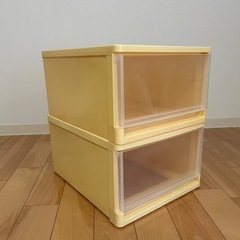 美品　衣装ケース　2個セット　クリーム色
の画像