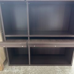★リユースのサカイ高崎店★TJ12263  収納棚 ダークブラウン H91×D29×W92 クリーニング済みの画像