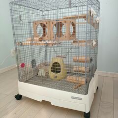 チンチラ・うさぎ・ハムスター等小動物ケージ　飼育セット　数回使用の画像