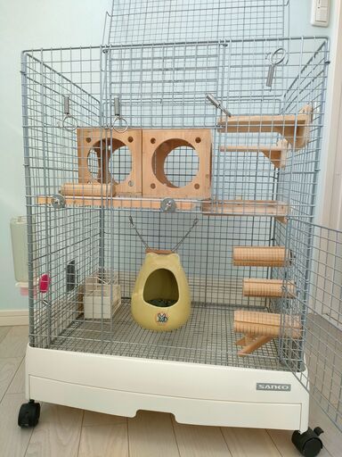 チンチラ・うさぎ・ハムスター等小動物ケージ飼育セット数回使用