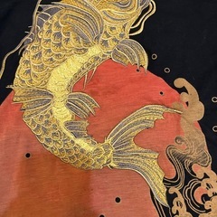 シャツ　ロング鯉刺繍の画像