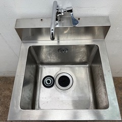 ステンレス　業務用　1層シンク流し台　蛇口付き　厨房　飲食店　W４５０ｘD４５０ｘH８００ｍｍの画像