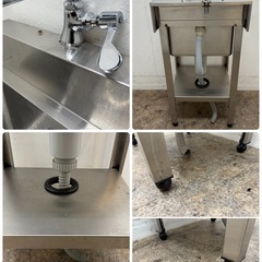 ステンレス　業務用　1層シンク流し台　蛇口付き　厨房　飲食店　W４５０ｘD４５０ｘH８００ｍｍの画像