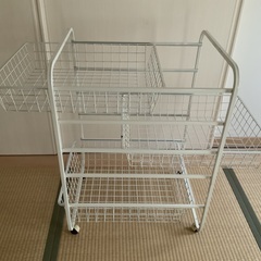 網ラック3段　キャスター付きの画像