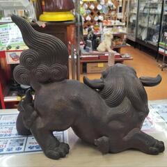 ●獅子 狛犬 置物 刻印 陶峰作　魔除け 守護の役割 昭和レトロ アンティーク オブジェ 骨董の画像