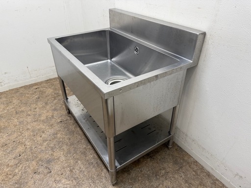 ステンレス　業務用　1層シンク流し台　厨房　飲食店　W９００ｘD６００ｘH７２０ｍｍ