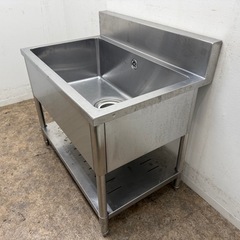 ステンレス　業務用　1層シンク流し台　厨房　飲食店　W９００ｘD６００ｘH７２０ｍｍの画像