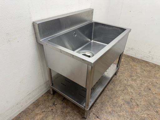 ステンレス　業務用　1層シンク流し台　厨房　飲食店　W９００ｘD６００ｘH７２０ｍｍ