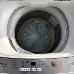 AQUA 全自動洗濯機 AQW-S45G 4.5kg 2019年製の画像