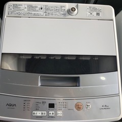AQUA 全自動洗濯機 AQW-S45G 4.5kg 2019年製の画像