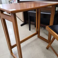 J1072【リユースのサカイ柏店】不二貿易　折りたたみテーブルセット　クリーニング済の画像