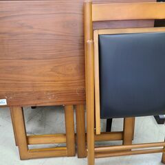 J1072【リユースのサカイ柏店】不二貿易　折りたたみテーブルセット　クリーニング済の画像